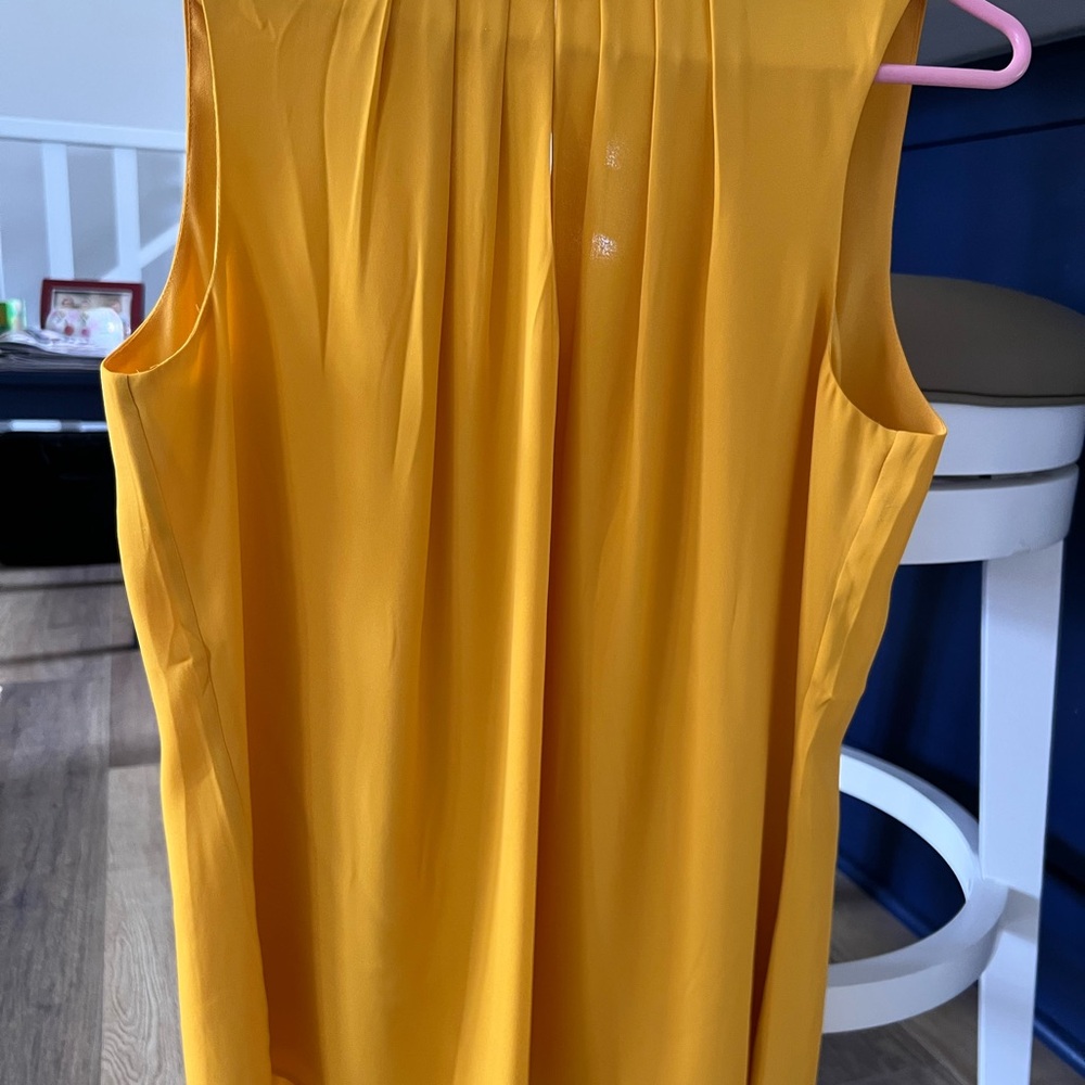 White House Black Market Mustard Sleeveless Blouse